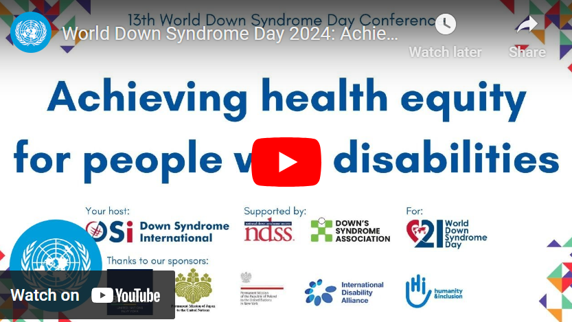 Screenshot of the UN's 13th World Down Syndrome Conference.